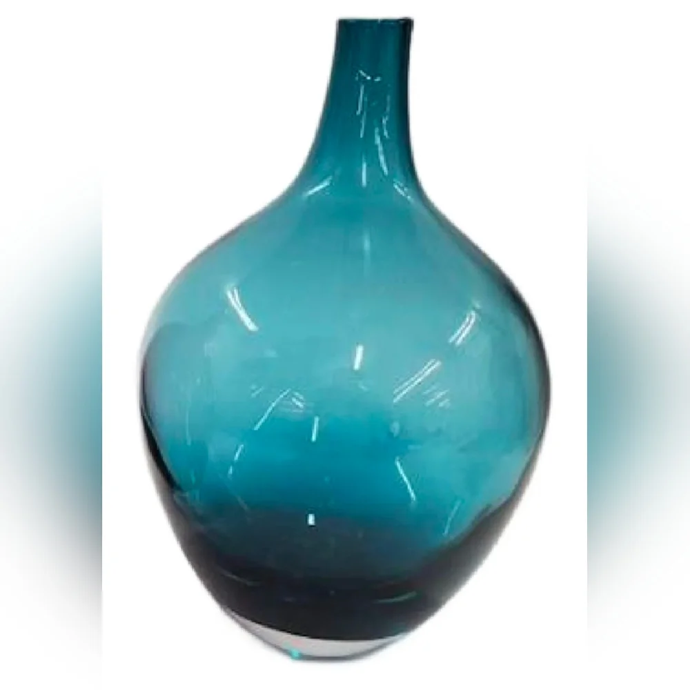 Ikea Sweden Teal Blue Vase approx 8.5